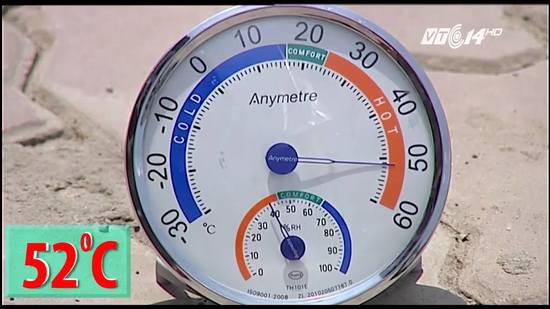 Bất ngờ với nhiệt độ tại quận Hai Bà Trưng - Hà Nội lúc  lên đến  52°C